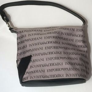 Emporio Armani Leather Trimmed Shoulder Bag